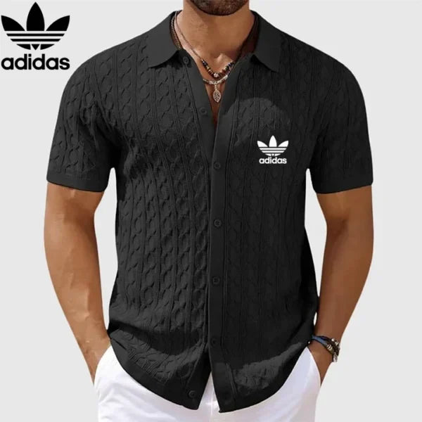 AD – Knit Texture Button Shirt