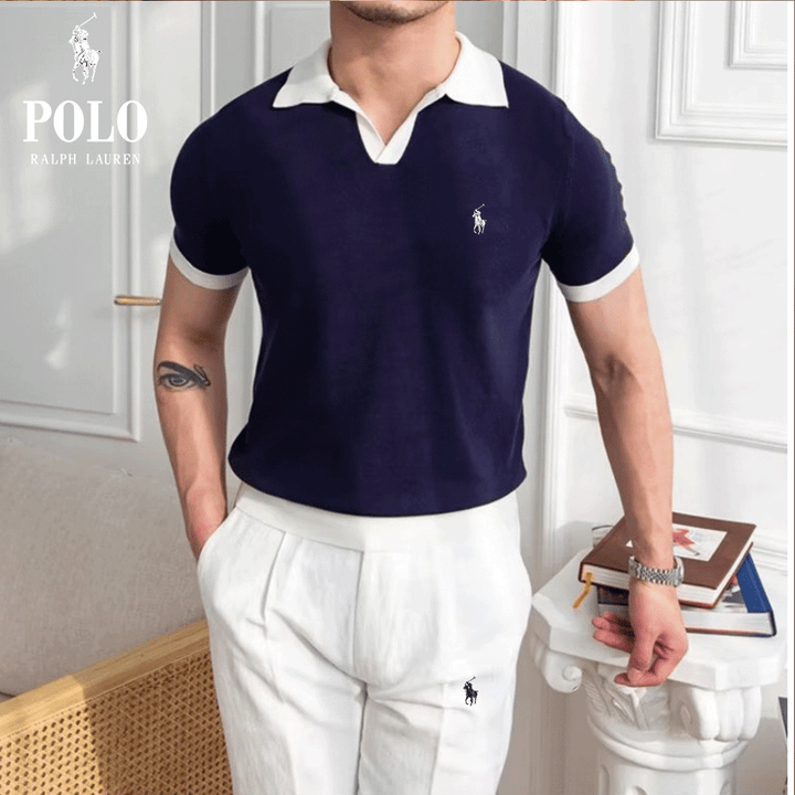 RL™ Set – V-Neck Polo Shirt & Slim-Fit Tapered Trousers