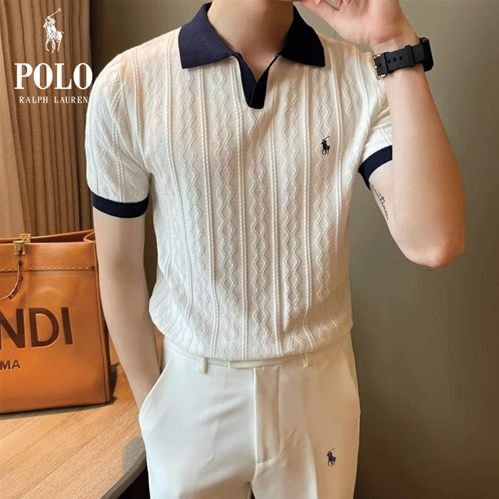 RL™ Set – V-Neck Polo Shirt & Slim-Fit Tapered Trousers